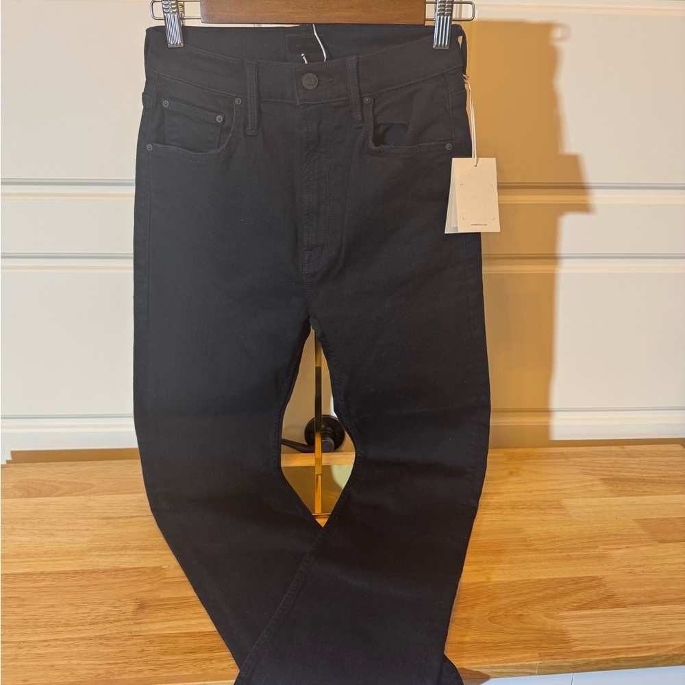 MOTHER High Waisted Rider Ankle Black Jeans Sz 25